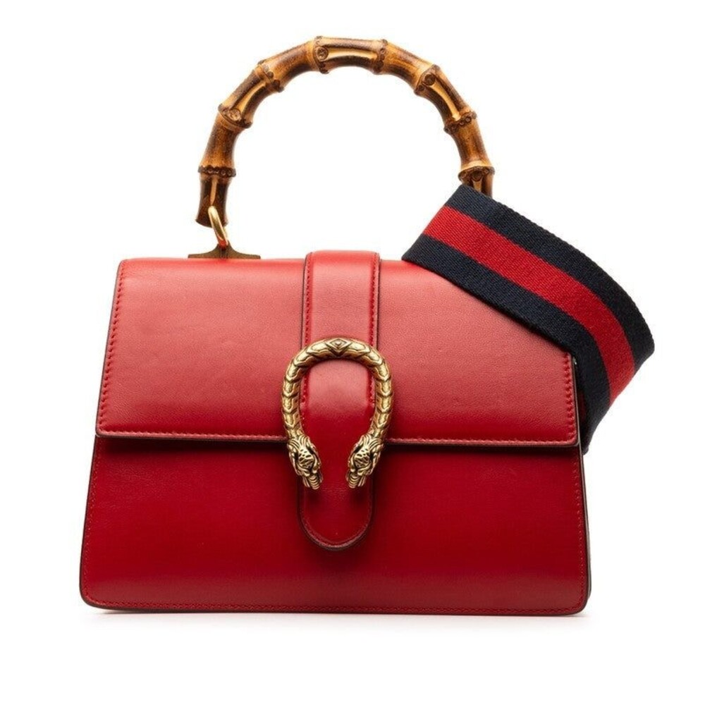 Gucci Dionysus Bamboo Shoulder Bag Leather Handbag Red